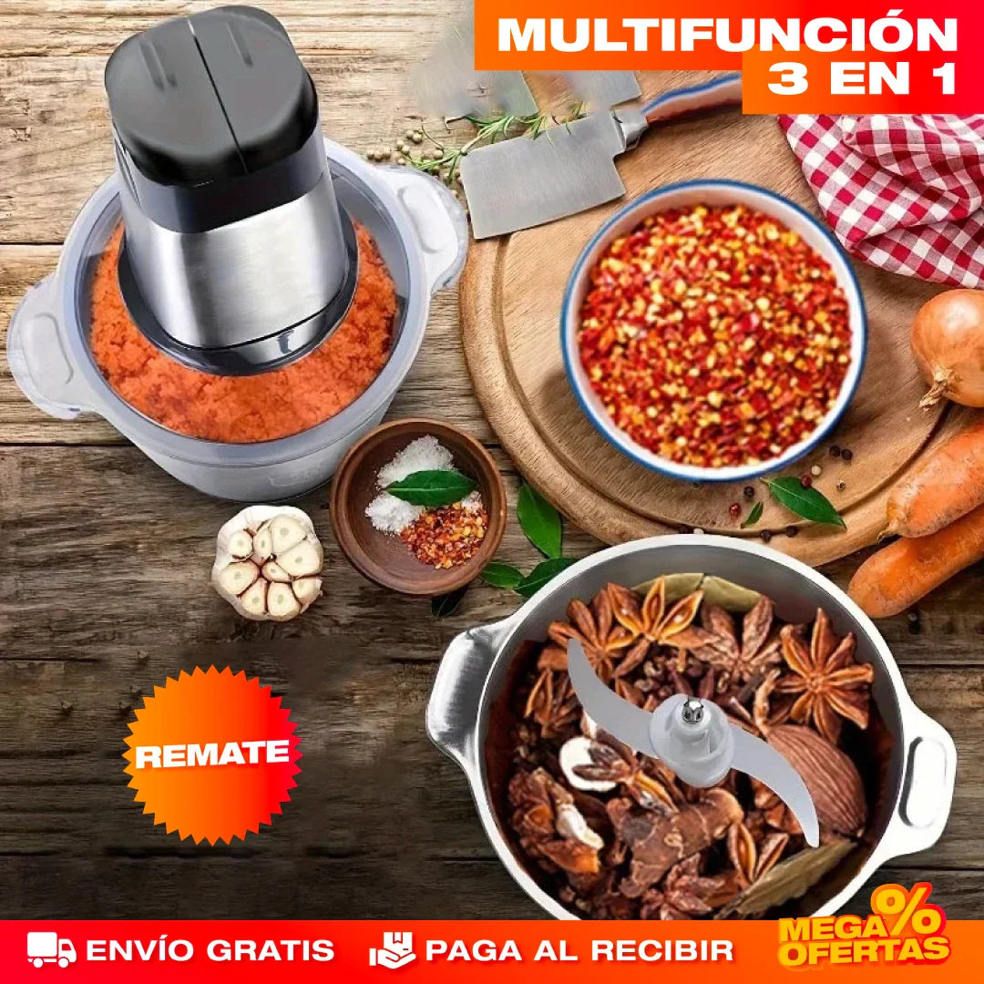 MOLINO PICADOR ELÉCTRICO ACERO INOXIDABLE 2 LITROS (TAMAÑO GRANDE) - M